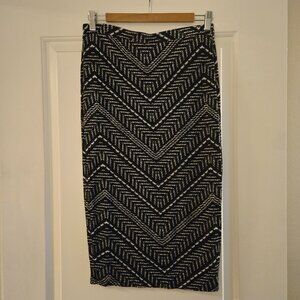 Matty M Black/White Pencil Skirt, Size M